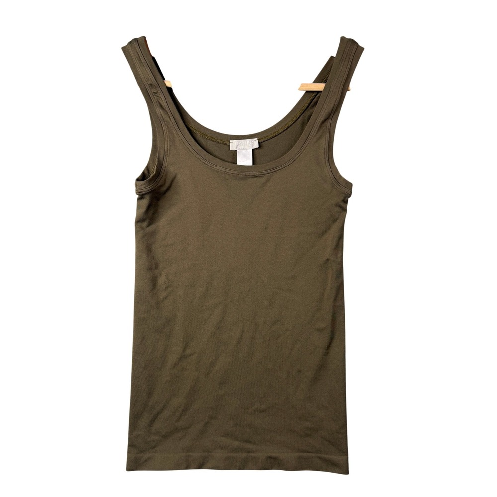 Hanro Womens Scoop Neck Tank Top Olive Green Size Small Sleeveless Basic Casual